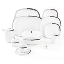 سرویس غذاخوری زرین 98 پارچه 12 نفره سری کواترو طرح وگاس اوریت درجه عالی Zarin Iran Quatro Vegas Orit Dinnerware Set 98 Pcs Top Grade